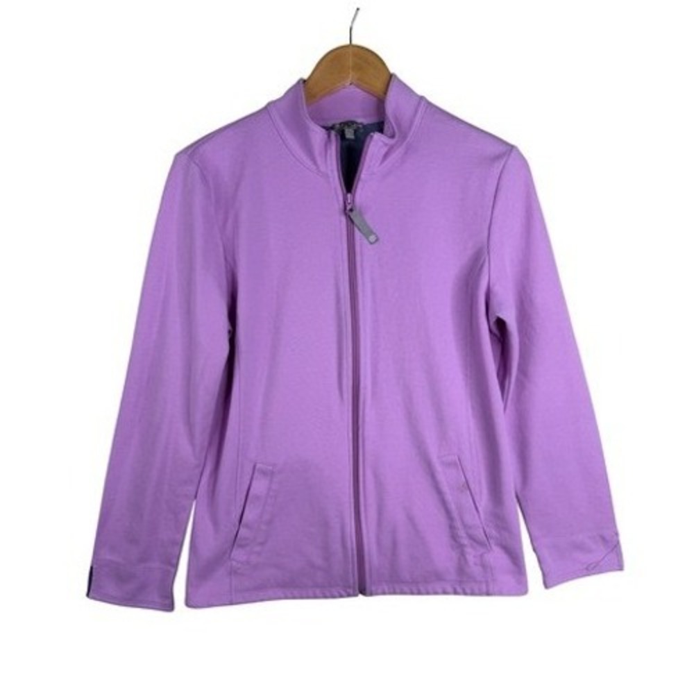Talbots Jacket Women's Medium Purple Band Collar Performance Outdoor Activewear